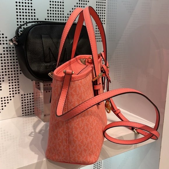 Michael Kors Jet Set Travel XS Carryall Tote Top Zip Tote Grapefruit - Picture 16 of 16